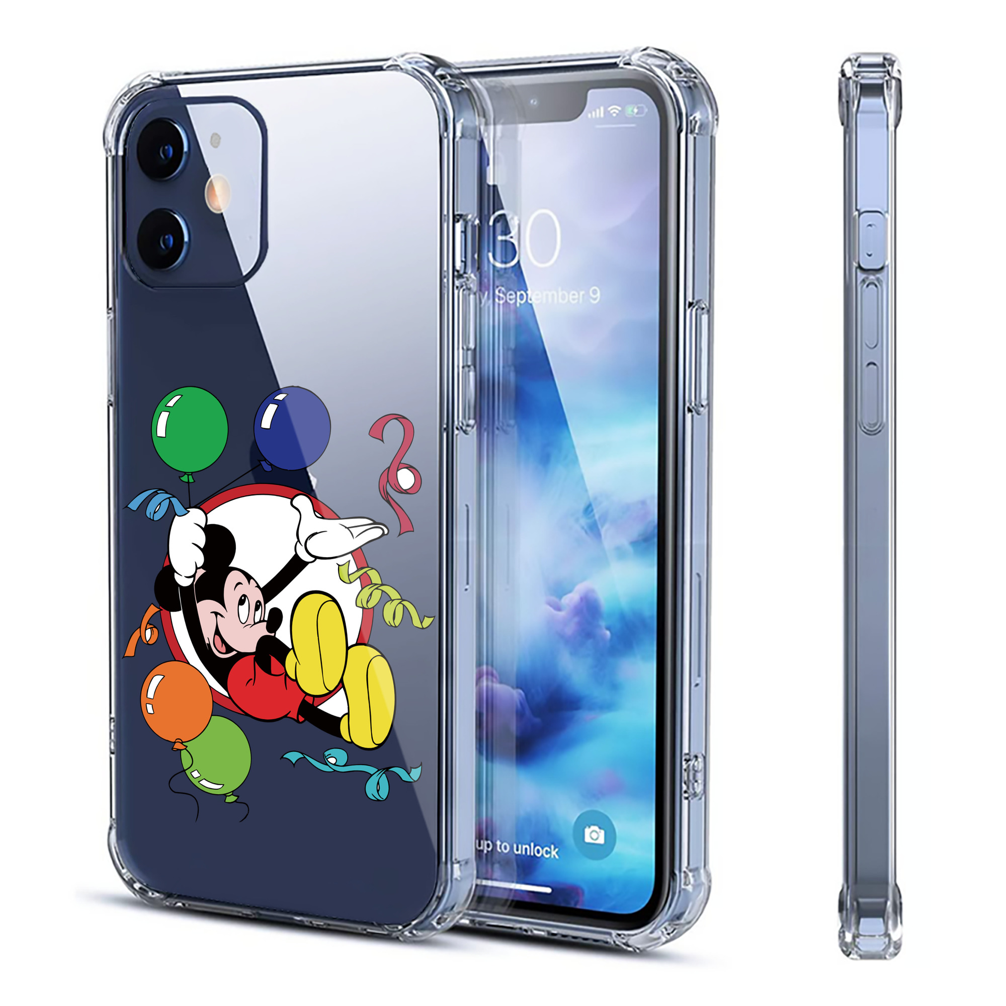 （画像用） ミッキーマウス Mickey Mouse 【iPhone 12シリーズ対応】透明スマホケース（クリアソフトケース）